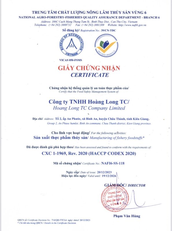 giấy chứng nhận chất lượng